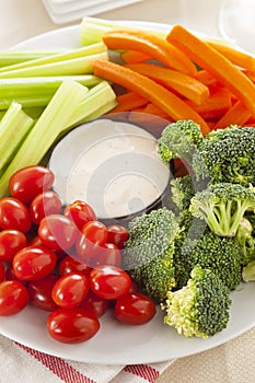 Organic Raw Vegetables with Ranch Dip