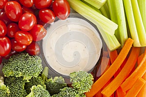 Organic Raw Vegetables with Ranch Dip