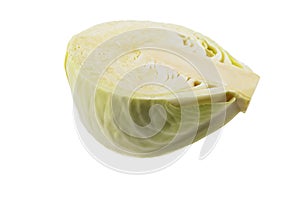 Organic Raw White Cabbage On White Background