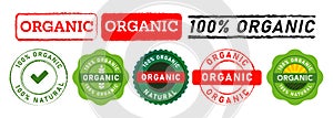 organic rectangle circle stamp and seal badge label sticker sign natural ecology bio product