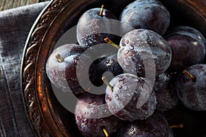 Organic Ripe Purple Prune Plums