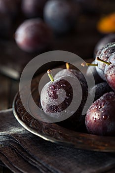 Organic Ripe Purple Prune Plums