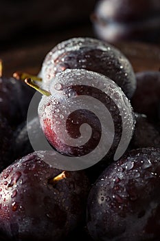 Organic Ripe Purple Prune Plums