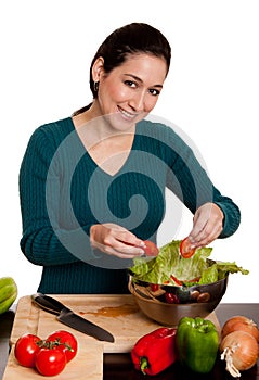 Organic Salad preparation