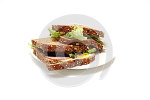 Organic sandwich isolated on a white background