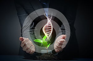 Organic science theme with dna
