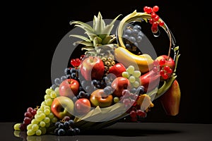 Organic Sculpture with fruit. Generate Ai