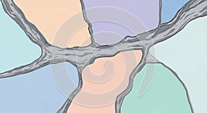 Organic shapes and gray branches on pastel background abstract texture