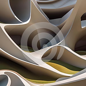 Organic shapes merging seamlessly, blurring the boundaries of form and structure, creating intrigue and visual interest2