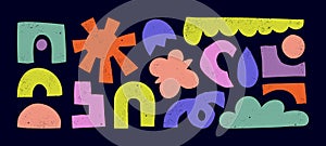 Organic Shapes Set Kids Naive Art. Vector Abstract Geometric Forms. Cut Paper Collage Figures