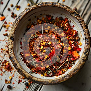 Organic Sizzle Crop in Bowl on Rustic Wooden Table