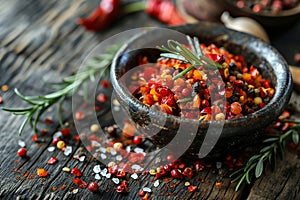 Organic Sizzle Crop in Bowl on Rustic Wooden Table