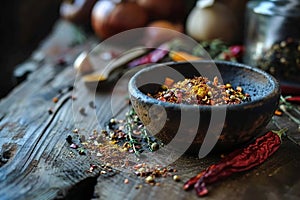 Organic Sizzle Crop in Bowl on Rustic Wooden Table