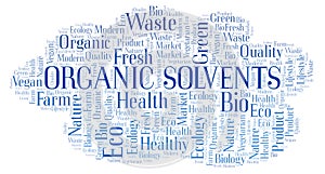 Organic Solvents word cloud. photo