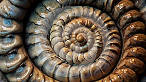 Organic spiral twisted living fossil with scales