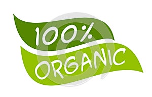 Organic 100% sticker photo