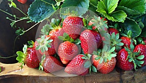 Organic strawberries in all their hues and shapes.