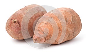 Organic Sweet Potatoes Isolated On White Background