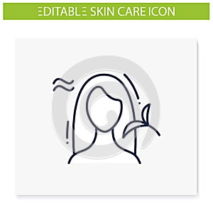 Organic tea hair care line icon