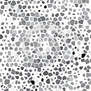 Organic terrazzo abstract modern grey seameless pattern.