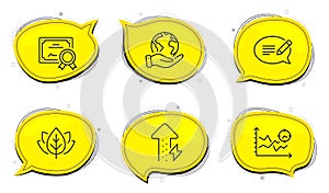 Organic tested, Seo analysis and Energy growing icons set. Message sign. Vector