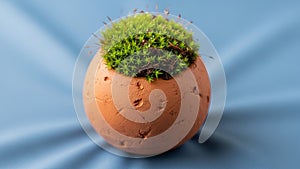 Organic texture of the moss creating a visually appealing natural