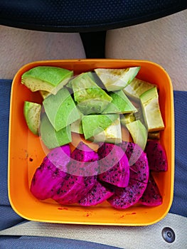Organic Thailand fruits such as dragon fruit  were healthy foods