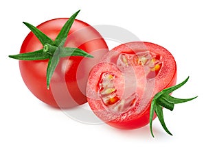 Organic tomato isolated on white background