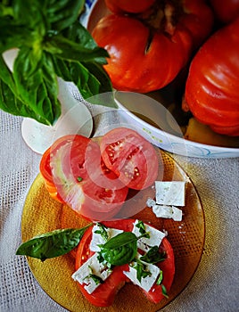 Organic tomatoes and cheese