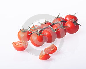 organic tomatoes on white