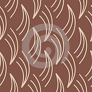 Organic twig grass brown beige seamless pattern abstract