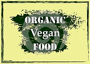 Organic vegan food Vector illustration T shirt poster