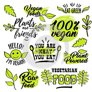 Organic and vegan logo labels