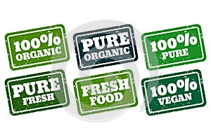 Organic vegan and pure rubber stamps collection