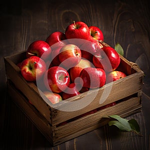 Organic-vegan red apples in the basket