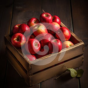 Organic-vegan red apples in the basket