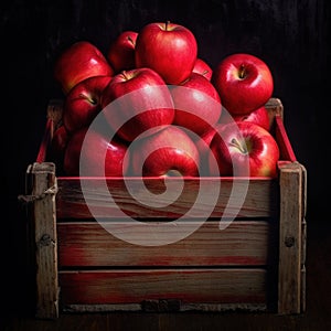 Organic-vegan red apples in the basket