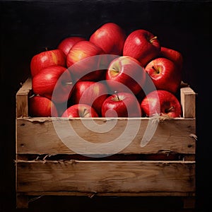 Organic-vegan red apples in the basket