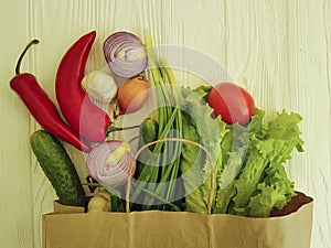 Organic vegetables shopping freshness provision market table health