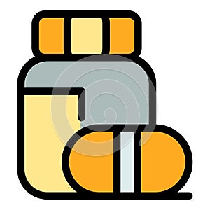 Organic vitamin icon vector flat