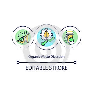 Organic waste diversion concept icon photo