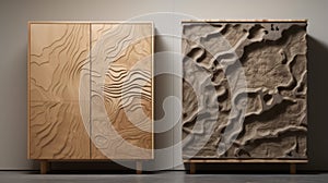 Organic Wood Cabinet With Tree-shaped Design