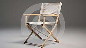 Organic Wooden Directors Chair On Gray Background