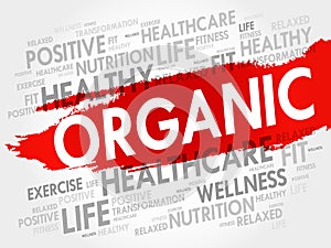 ORGANIC word cloud collage