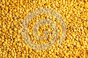 Organic yellow thoor dal background.