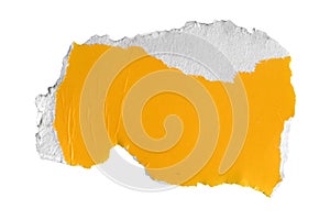 Organic Yellow Torn Paper Shape