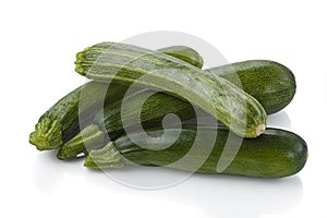 Organic zucchini on white background isolated with clipping path