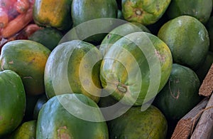 Organics papaya sold on local market