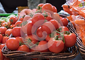 Organics tomatoes at farmers market