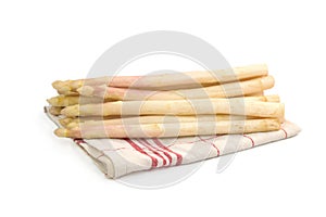 Organics White asparagus isolated